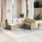 vidaXL 7-tlg. Garten-Sofagarnitur mit Kissen Beige Poly Rattan vidaXL 7-tlg. Garten-Sofagarnitur mit Kissen Beige Poly Rattan