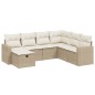 vidaXL 7-tlg. Garten-Sofagarnitur mit Kissen Beige Poly Rattan vidaXL 7-tlg. Garten-Sofagarnitur mit Kissen Beige Poly Rattan