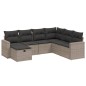 vidaXL 7-tlg. Garten-Sofagarnitur mit Kissen Grau Poly Rattan vidaXL 7-tlg. Garten-Sofagarnitur mit Kissen Grau Poly Rattan