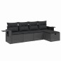 vidaXL 5-tlg. Garten-Sofagarnitur mit Kissen Schwarz Poly Rattan vidaXL 5-tlg. Garten-Sofagarnitur mit Kissen Schwarz Poly Rattan