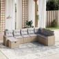 vidaXL 8-tlg. Garten-Sofagarnitur mit Kissen Beige Poly Rattan vidaXL 8-tlg. Garten-Sofagarnitur mit Kissen Beige Poly Rattan