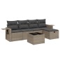 vidaXL 6-tlg. Garten-Sofagarnitur mit Kissen Grau Poly Rattan vidaXL 6-tlg. Garten-Sofagarnitur mit Kissen Grau Poly Rattan
