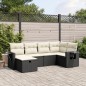 vidaXL 6-tlg. Garten-Sofagarnitur mit Kissen Schwarz Poly Rattan vidaXL 6-tlg. Garten-Sofagarnitur mit Kissen Schwarz Poly Rattan