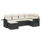 vidaXL 6-tlg. Garten-Sofagarnitur mit Kissen Schwarz Poly Rattan vidaXL 6-tlg. Garten-Sofagarnitur mit Kissen Schwarz Poly Rattan