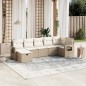 vidaXL 7-tlg. Garten-Sofagarnitur mit Kissen Beige Poly Rattan vidaXL 7-tlg. Garten-Sofagarnitur mit Kissen Beige Poly Rattan