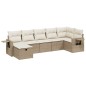 vidaXL 7-tlg. Garten-Sofagarnitur mit Kissen Beige Poly Rattan vidaXL 7-tlg. Garten-Sofagarnitur mit Kissen Beige Poly Rattan