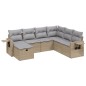 vidaXL 7-tlg. Garten-Sofagarnitur mit Kissen Beige Poly Rattan vidaXL 7-tlg. Garten-Sofagarnitur mit Kissen Beige Poly Rattan