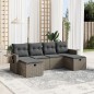 vidaXL 6-tlg. Garten-Sofagarnitur mit Kissen Grau Poly Rattan vidaXL 6-tlg. Garten-Sofagarnitur mit Kissen Grau Poly Rattan