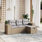 vidaXL 4-tlg. Garten-Sofagarnitur mit Kissen Beigemischung Poly Rattan vidaXL 4-tlg. Garten-Sofagarnitur mit Kissen Beigemischung Poly Rattan