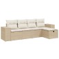 vidaXL 5-tlg. Garten-Sofagarnitur mit Kissen Beige Poly Rattan vidaXL 5-tlg. Garten-Sofagarnitur mit Kissen Beige Poly Rattan
