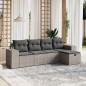 vidaXL 5-tlg. Garten-Sofagarnitur mit Kissen Grau Poly Rattan vidaXL 5-tlg. Garten-Sofagarnitur mit Kissen Grau Poly Rattan