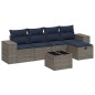 vidaXL 6-tlg. Garten-Sofagarnitur mit Kissen Grau Poly Rattan vidaXL 6-tlg. Garten-Sofagarnitur mit Kissen Grau Poly Rattan