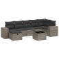vidaXL 8-tlg. Garten-Sofagarnitur mit Kissen Grau Poly Rattan vidaXL 8-tlg. Garten-Sofagarnitur mit Kissen Grau Poly Rattan