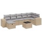 vidaXL 8-tlg. Garten-Sofagarnitur mit Kissen Beige Poly Rattan vidaXL 8-tlg. Garten-Sofagarnitur mit Kissen Beige Poly Rattan