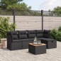 vidaXL 6-tlg. Garten-Sofagarnitur mit Kissen Schwarz Poly Rattan vidaXL 6-tlg. Garten-Sofagarnitur mit Kissen Schwarz Poly Rattan