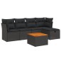 vidaXL 6-tlg. Garten-Sofagarnitur mit Kissen Schwarz Poly Rattan vidaXL 6-tlg. Garten-Sofagarnitur mit Kissen Schwarz Poly Rattan