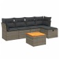 vidaXL 6-tlg. Garten-Sofagarnitur mit Kissen Grau Poly Rattan vidaXL 6-tlg. Garten-Sofagarnitur mit Kissen Grau Poly Rattan