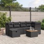 vidaXL 7-tlg. Garten-Sofagarnitur mit Kissen Schwarz Poly Rattan vidaXL 7-tlg. Garten-Sofagarnitur mit Kissen Schwarz Poly Rattan
