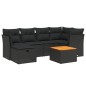 vidaXL 7-tlg. Garten-Sofagarnitur mit Kissen Schwarz Poly Rattan vidaXL 7-tlg. Garten-Sofagarnitur mit Kissen Schwarz Poly Rattan