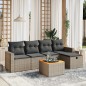 vidaXL 6-tlg. Garten-Sofagarnitur mit Kissen Grau Poly Rattan vidaXL 6-tlg. Garten-Sofagarnitur mit Kissen Grau Poly Rattan