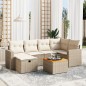 vidaXL 7-tlg. Garten-Sofagarnitur mit Kissen Beige Poly Rattan vidaXL 7-tlg. Garten-Sofagarnitur mit Kissen Beige Poly Rattan