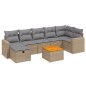 vidaXL 8-tlg. Garten-Sofagarnitur mit Kissen Beige Poly Rattan vidaXL 8-tlg. Garten-Sofagarnitur mit Kissen Beige Poly Rattan