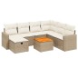 vidaXL 8-tlg. Garten-Sofagarnitur mit Kissen Beige Poly Rattan vidaXL 8-tlg. Garten-Sofagarnitur mit Kissen Beige Poly Rattan
