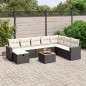 vidaXL 9-tlg. Garten-Sofagarnitur mit Kissen Schwarz Poly Rattan vidaXL 9-tlg. Garten-Sofagarnitur mit Kissen Schwarz Poly Rattan