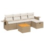 vidaXL 6-tlg. Garten-Sofagarnitur mit Kissen Beige Poly Rattan vidaXL 6-tlg. Garten-Sofagarnitur mit Kissen Beige Poly Rattan