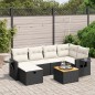 vidaXL 7-tlg. Garten-Sofagarnitur mit Kissen Schwarz Poly Rattan vidaXL 7-tlg. Garten-Sofagarnitur mit Kissen Schwarz Poly Rattan