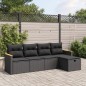 vidaXL 5-tlg. Garten-Sofagarnitur mit Kissen Schwarz Poly Rattan vidaXL 5-tlg. Garten-Sofagarnitur mit Kissen Schwarz Poly Rattan