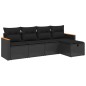 vidaXL 5-tlg. Garten-Sofagarnitur mit Kissen Schwarz Poly Rattan vidaXL 5-tlg. Garten-Sofagarnitur mit Kissen Schwarz Poly Rattan
