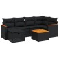 vidaXL 7-tlg. Garten-Sofagarnitur mit Kissen Schwarz Poly Rattan vidaXL 7-tlg. Garten-Sofagarnitur mit Kissen Schwarz Poly Rattan