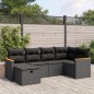 vidaXL 6-tlg. Garten-Sofagarnitur mit Kissen Schwarz Poly Rattan vidaXL 6-tlg. Garten-Sofagarnitur mit Kissen Schwarz Poly Rattan