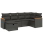 vidaXL 6-tlg. Garten-Sofagarnitur mit Kissen Schwarz Poly Rattan vidaXL 6-tlg. Garten-Sofagarnitur mit Kissen Schwarz Poly Rattan