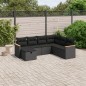 vidaXL 7-tlg. Garten-Sofagarnitur mit Kissen Schwarz Poly Rattan vidaXL 7-tlg. Garten-Sofagarnitur mit Kissen Schwarz Poly Rattan