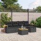 vidaXL 6-tlg. Garten-Sofagarnitur mit Kissen Schwarz Poly Rattan vidaXL 6-tlg. Garten-Sofagarnitur mit Kissen Schwarz Poly Rattan