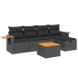 vidaXL 6-tlg. Garten-Sofagarnitur mit Kissen Schwarz Poly Rattan vidaXL 6-tlg. Garten-Sofagarnitur mit Kissen Schwarz Poly Rattan