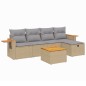 vidaXL 6-tlg. Garten-Sofagarnitur mit Kissen Beige Poly Rattan vidaXL 6-tlg. Garten-Sofagarnitur mit Kissen Beige Poly Rattan
