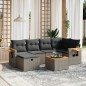 vidaXL 7-tlg. Garten-Sofagarnitur mit Kissen Grau Poly Rattan vidaXL 7-tlg. Garten-Sofagarnitur mit Kissen Grau Poly Rattan