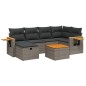 vidaXL 7-tlg. Garten-Sofagarnitur mit Kissen Grau Poly Rattan vidaXL 7-tlg. Garten-Sofagarnitur mit Kissen Grau Poly Rattan
