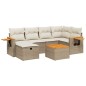 vidaXL 7-tlg. Garten-Sofagarnitur mit Kissen Beige Poly Rattan vidaXL 7-tlg. Garten-Sofagarnitur mit Kissen Beige Poly Rattan
