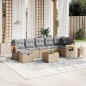 vidaXL 8-tlg. Garten-Sofagarnitur mit Kissen Beige Poly Rattan vidaXL 8-tlg. Garten-Sofagarnitur mit Kissen Beige Poly Rattan
