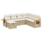 vidaXL 7-tlg. Garten-Sofagarnitur mit Kissen Beige Poly Rattan vidaXL 7-tlg. Garten-Sofagarnitur mit Kissen Beige Poly Rattan
