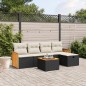 vidaXL 6-tlg. Garten-Sofagarnitur mit Kissen Schwarz Poly Rattan vidaXL 6-tlg. Garten-Sofagarnitur mit Kissen Schwarz Poly Rattan