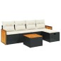 vidaXL 6-tlg. Garten-Sofagarnitur mit Kissen Schwarz Poly Rattan vidaXL 6-tlg. Garten-Sofagarnitur mit Kissen Schwarz Poly Rattan