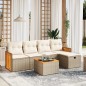 vidaXL 6-tlg. Garten-Sofagarnitur mit Kissen Beige Poly Rattan vidaXL 6-tlg. Garten-Sofagarnitur mit Kissen Beige Poly Rattan