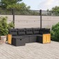 vidaXL 6-tlg. Garten-Sofagarnitur mit Kissen Schwarz Poly Rattan vidaXL 6-tlg. Garten-Sofagarnitur mit Kissen Schwarz Poly Rattan