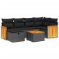vidaXL 7-tlg. Garten-Sofagarnitur mit Kissen Schwarz Poly Rattan vidaXL 7-tlg. Garten-Sofagarnitur mit Kissen Schwarz Poly Rattan