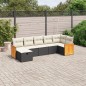 vidaXL 7-tlg. Garten-Sofagarnitur mit Kissen Schwarz Poly Rattan vidaXL 7-tlg. Garten-Sofagarnitur mit Kissen Schwarz Poly Rattan